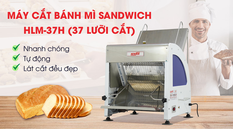 Máy cắt bánh mì gối, Sandwich HLM-37H NEWSUN Máy cắt bánh mì gối, Sandwich HLM-37H NEWSUN
