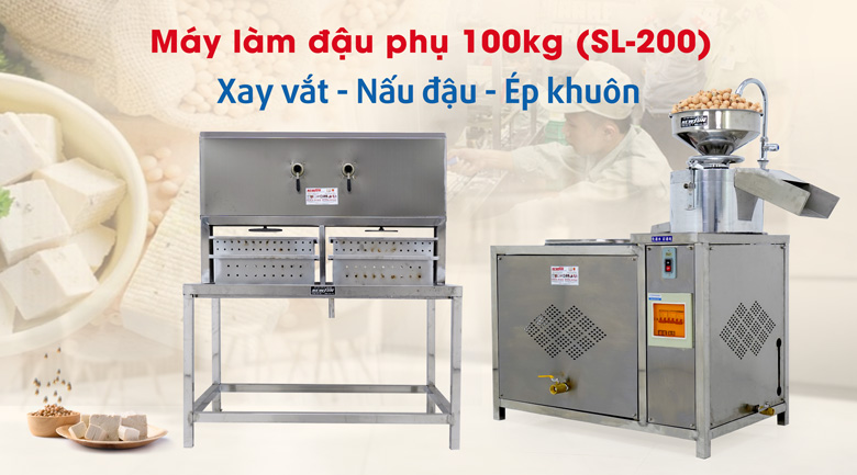 Máy làm đậu phụ liên hoàn 100kg (SL-200) Máy làm đậu phụ liên hoàn 100kg (SL-200)