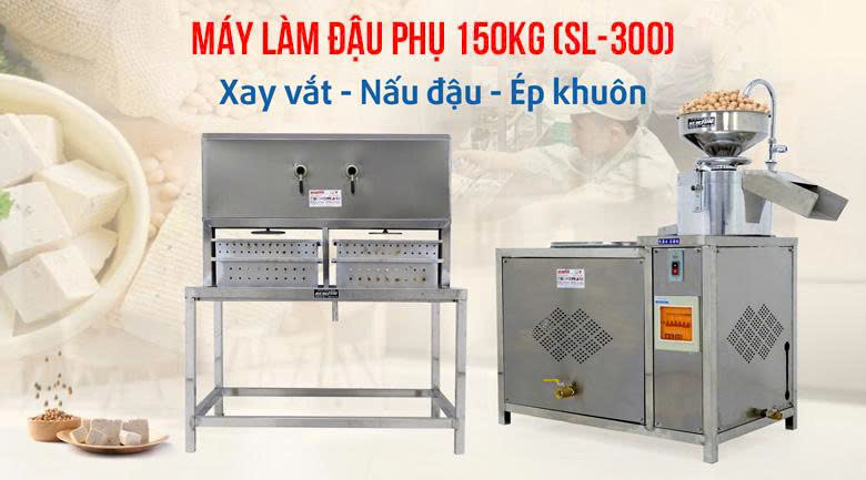 Máy làm đậu phụ liên hoàn 150kg Máy làm đậu phụ liên hoàn 150kg