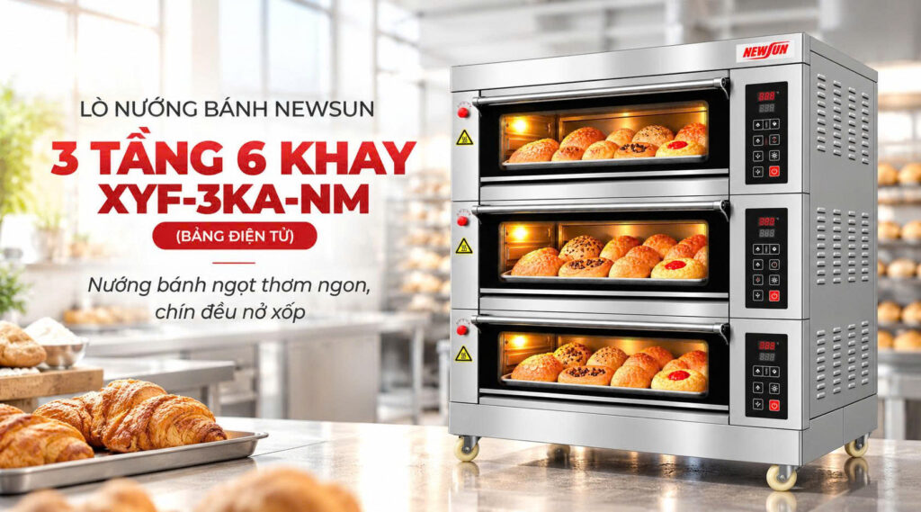 Lò nướng bánh NEWSUN 3 tầng 6 khay XYF-3KA-NM (bảng điện tử)