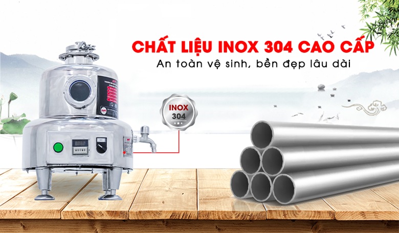 Chất liệu inox 304 cao cấp, sử dụng bền đẹp lâu dài