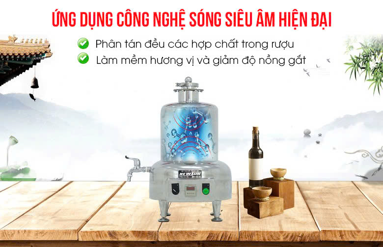 Máy lão hóa rượu 10 lít ứng dụng công nghệ sóng siêu âm hiện đại Máy lão hóa rượu 10 lít ứng dụng công nghệ sóng siêu âm hiện đại