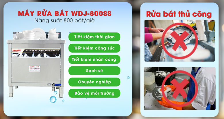 Lợi ích khi sử dụng máy rửa chén sóng siêu âm WDJ-800SS