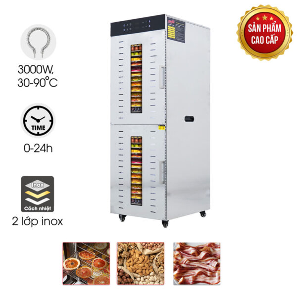Máy sấy hoa quả 2 lớp 32 khay SS-32H (bảng điện tử)