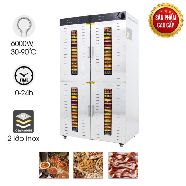 Máy sấy hoa quả 2 lớp 80 khay SS-80H (bảng điện tử)