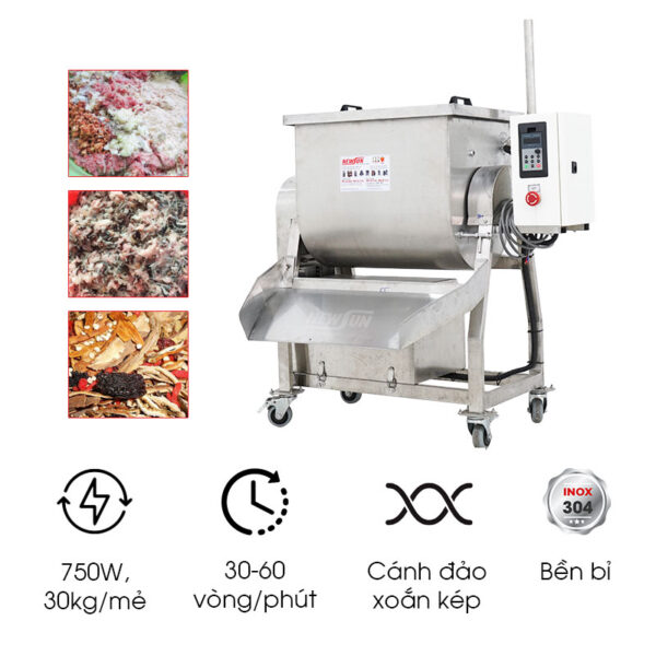 Máy trộn nằm ngang NS80A (chỉnh tốc độ)
