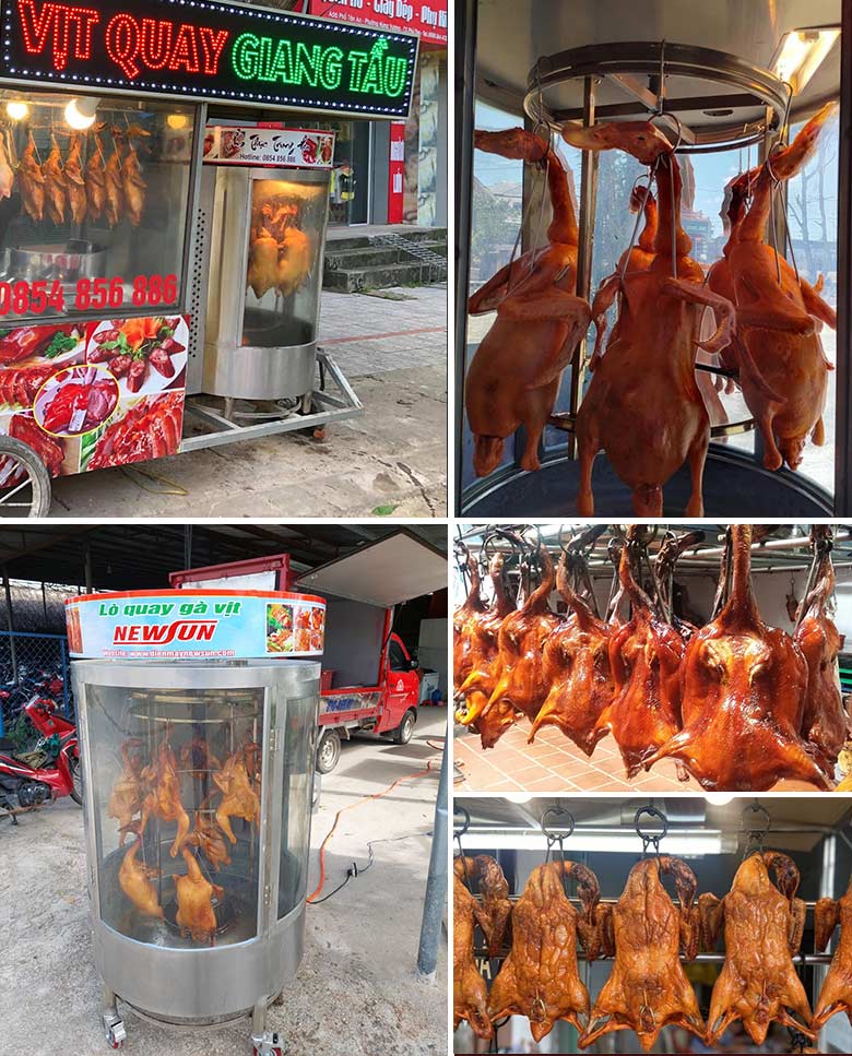 Thành phẩm gà vịt quay bằng lò quay gà vịt 680 & 850 Thành phẩm gà vịt quay bằng lò quay gà vịt 680 & 850