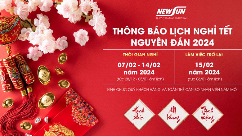 NEWSUN - Thông báo lịch nghỉ Tết Nguyên đán Giáp Thìn 2024 NEWSUN - Thông báo lịch nghỉ Tết Nguyên đán Giáp Thìn 2024