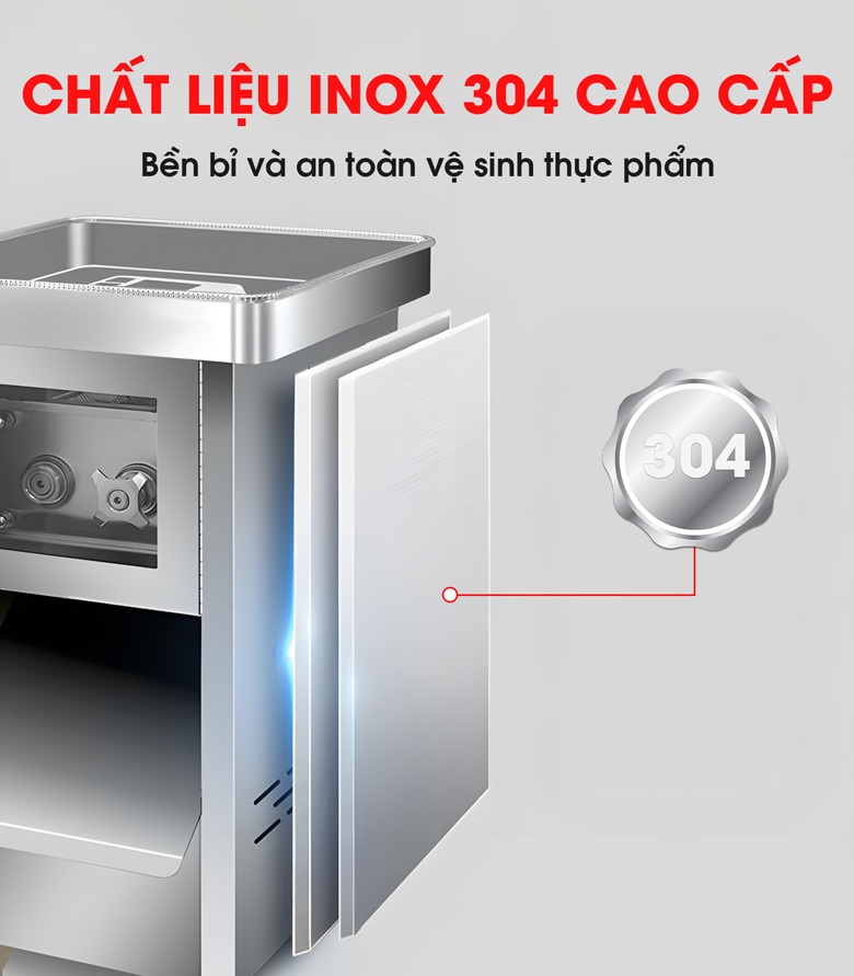 Chất liệu inox 304, bền bỉ và an toàn vệ sinh Chất liệu inox 304, bền bỉ và an toàn vệ sinh