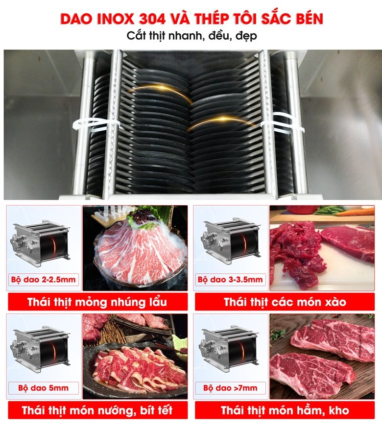 Bộ dao sắc bén, cắt thịt nhanh đều Bộ dao sắc bén, cắt thịt nhanh đều