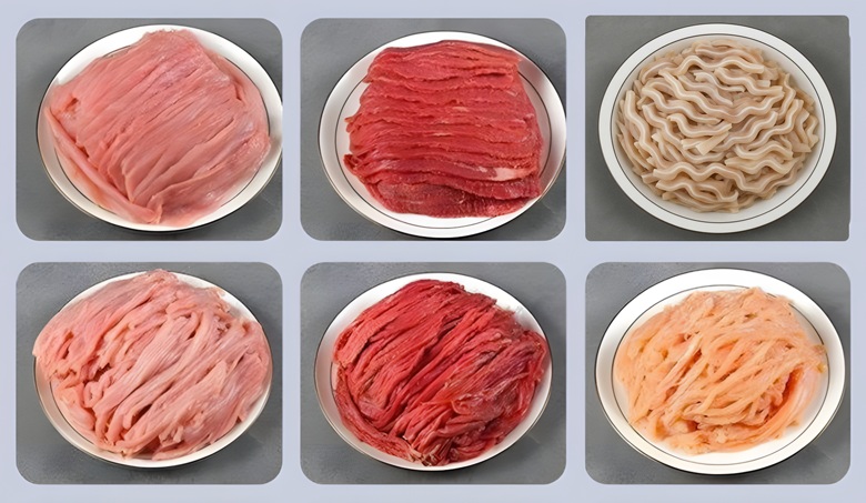 Thái lát, thái sợi đa dạng các loại thịt tươi sống Thái lát, thái sợi đa dạng các loại thịt tươi sống