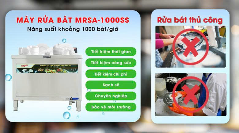 Lợi ích khi sử dụng máy rửa bát siêu âm chậu đơn MRS-1000SS
