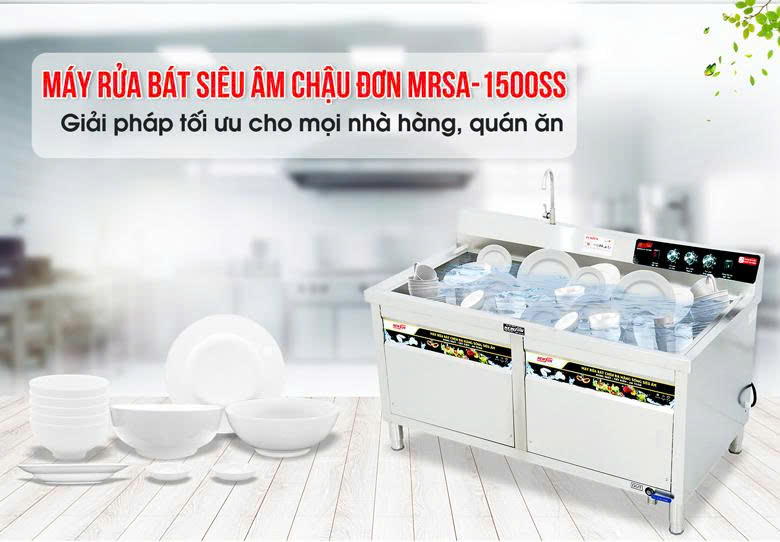 Máy rửa bát siêu âm MRS-1500SS chậu đơn - Giải pháp tối ưu cho mọi nhà hàng, quán ăn