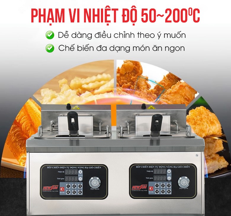 Dải nhiệt độ rộng, chiên rán đa dạng loại thực phẩm Dải nhiệt độ rộng, chiên rán đa dạng loại thực phẩm