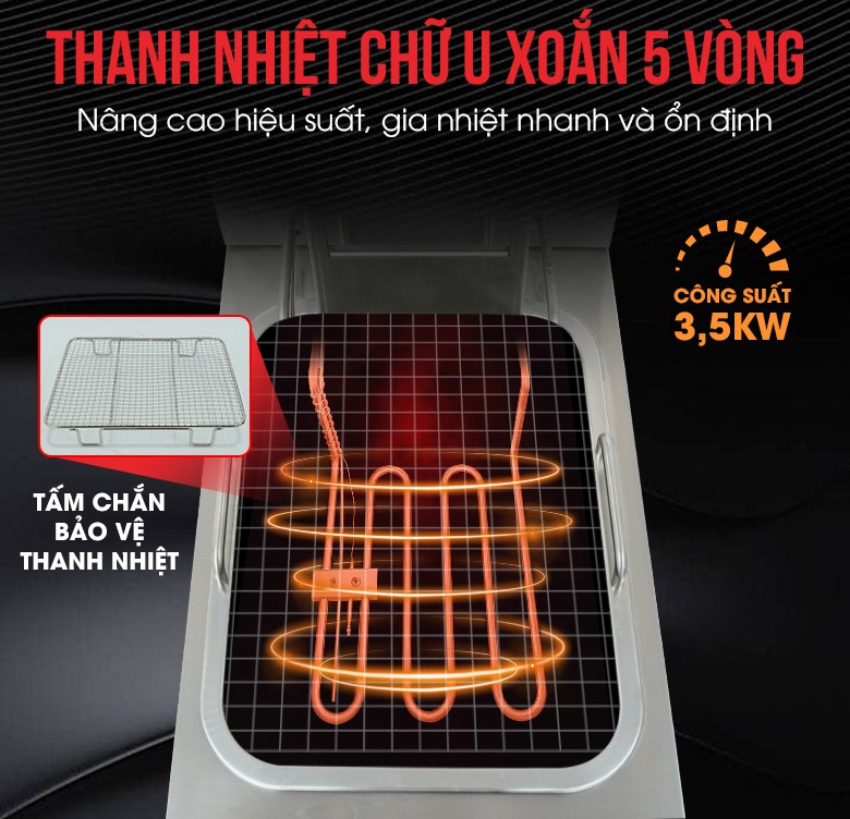 Thanh nhiệt công suất 3,5kW dạng chữ U xoắn 5 vòng Thanh nhiệt công suất 3,5kW dạng chữ U xoắn 5 vòng