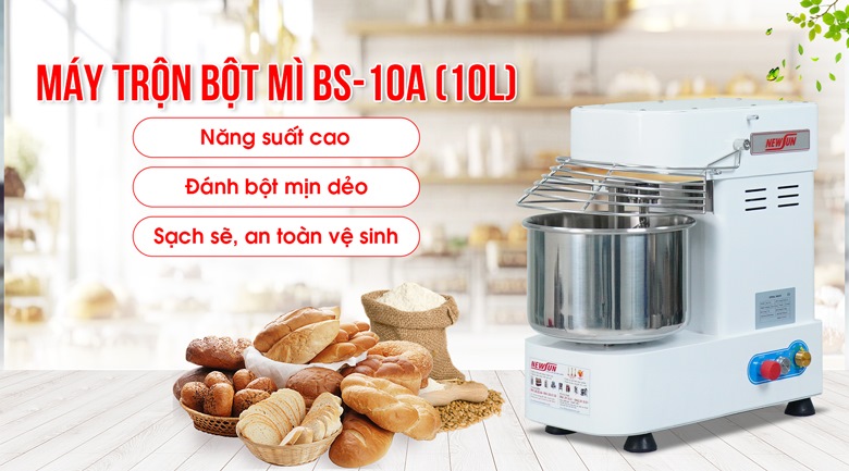 Máy trộn bột mì BS-10A NEWSUN - Giải pháp hiệu quả cho các tiệm bánh mì, bánh ngọt nhỏ Máy trộn bột mì BS-10A NEWSUN - Giải pháp hiệu quả cho các tiệm bánh mì, bánh ngọt nhỏ