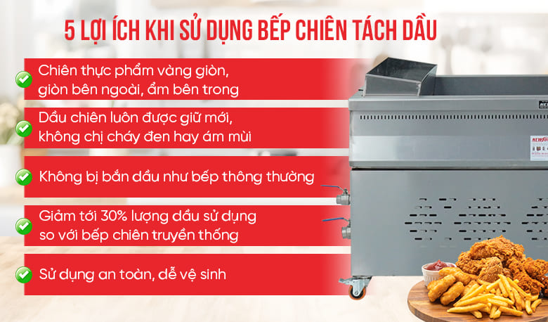 Lợi ích khi sử dụng bếp chiên tách dầu