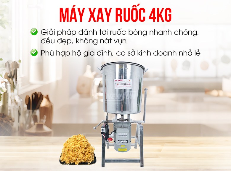 Giới thiệu về máy đánh chà bông 4kg
