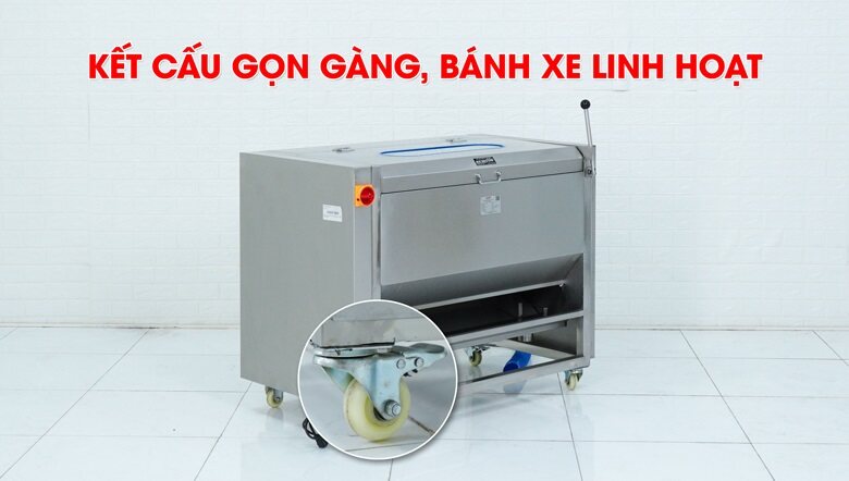 Hình dáng nhỏ gọn, dễ di chuyển với 4 bánh xe