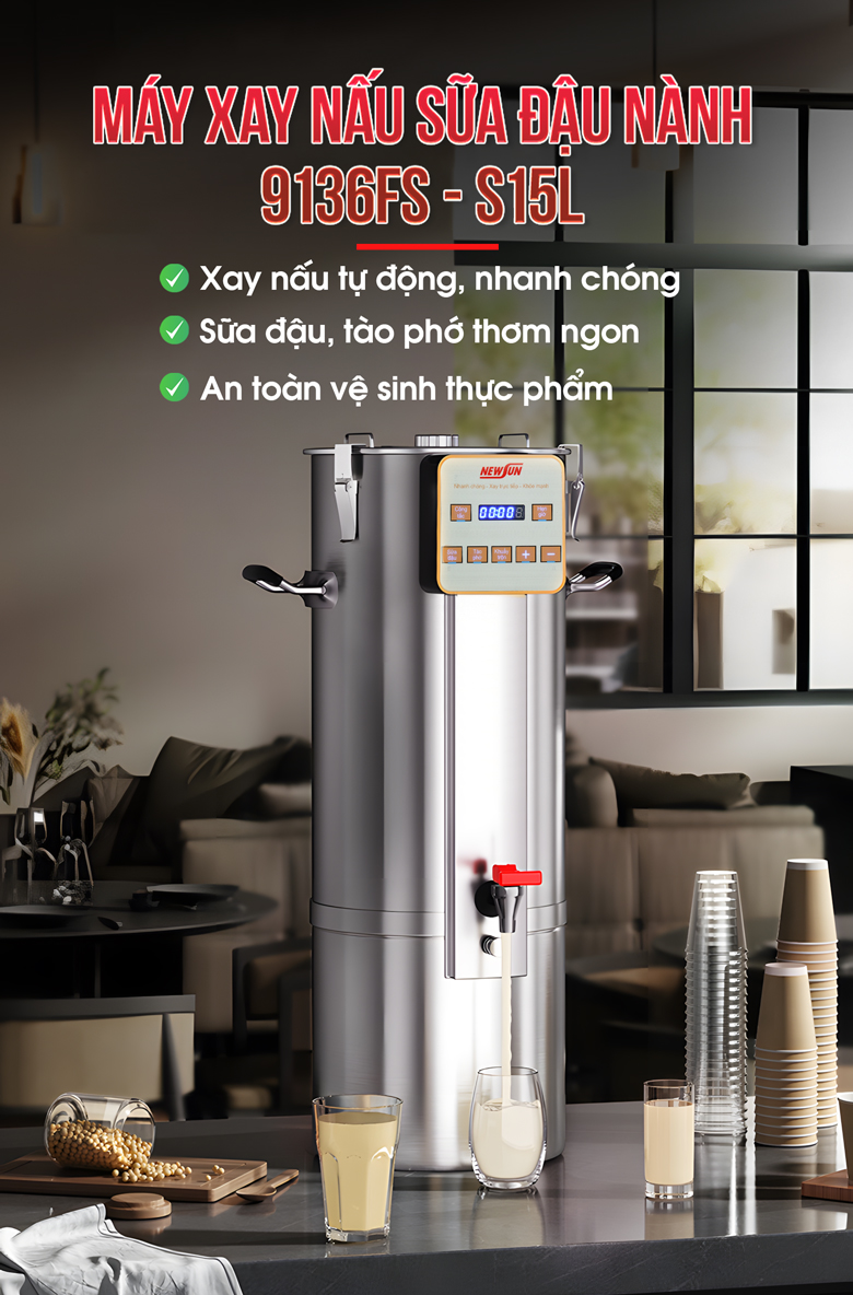 Máy xay nấu sữa đậu nành 9136FS - S15L 2 trong 1 Máy xay nấu sữa đậu nành 9136FS - S15L 2 trong 1