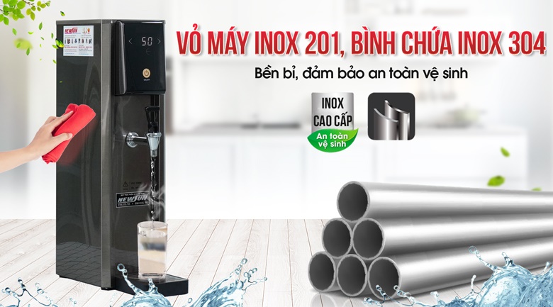 Chất liệu inox cao cấp, sạch sẽ và đảm bảo vệ sinh thực phẩm Chất liệu inox cao cấp, sạch sẽ và đảm bảo vệ sinh thực phẩm