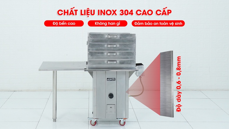 100% Chất liệu inox 304 cao cấp, không han gỉ 100% Chất liệu inox 304 cao cấp, không han gỉ