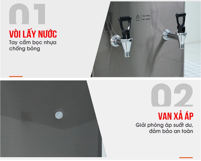 Các chi tiết tiện ích khác của máy đun nước nóng 2 vòi F1-BS60 Các chi tiết tiện ích khác của máy đun nước nóng 2 vòi F1-BS60