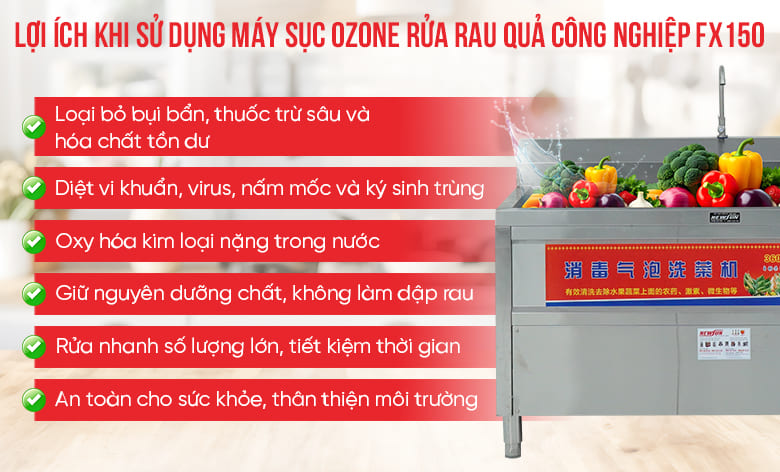 Lợi ích của máy sục ozone rửa rau công nghiệp