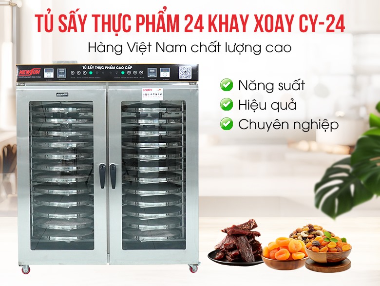Tủ sấy thực phẩm 24 khay xoay CY-24 (cao cấp) Tủ sấy thực phẩm 24 khay xoay CY-24 (cao cấp)