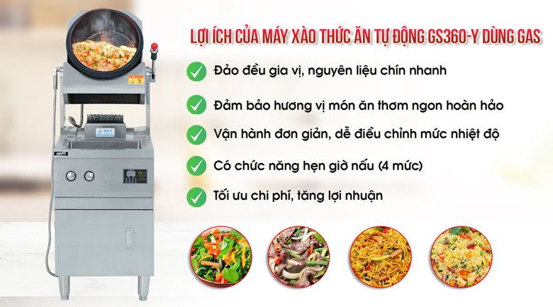 Máy xào thức ăn GS360-Y 100W dùng gas mang lại nhiều lợi ích Máy xào thức ăn GS360-Y 100W dùng gas mang lại nhiều lợi ích