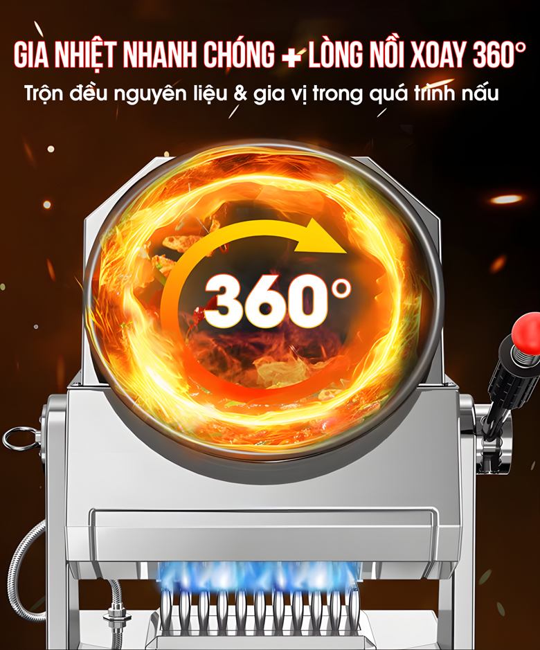 Máy xào thức ăn SC360-Y 100W dùng gas để gia nhiệt Máy xào thức ăn SC360-Y 100W dùng gas để gia nhiệt