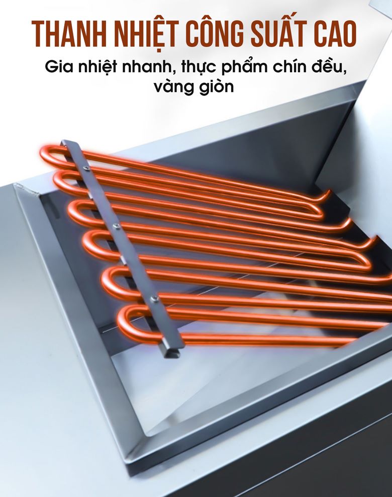 Thanh nhiệt công suất cao, có thể nhấc khỏi khoang chiên