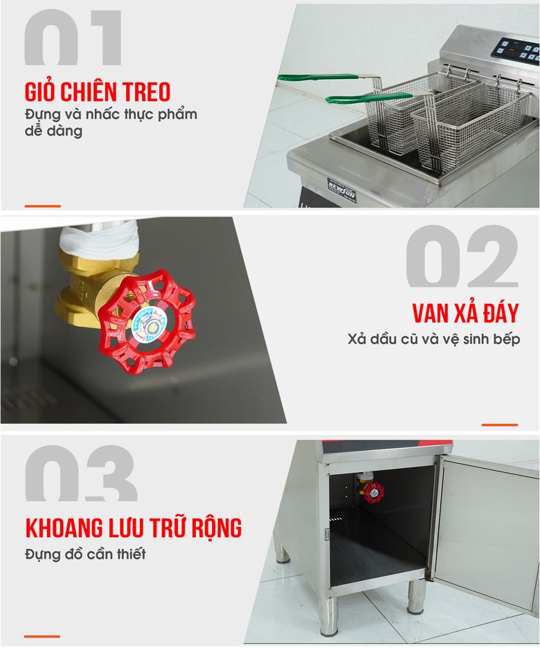 Một số chi tiết khác của bếp chiên