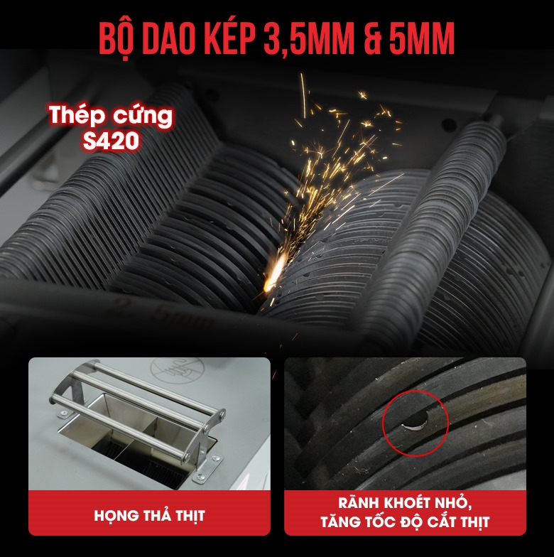 Bộ dao kép làm từ thép cứng S420 sắc bén, thái thịt nhanh chóng Bộ dao kép làm từ thép cứng S420 sắc bén, thái thịt nhanh chóng