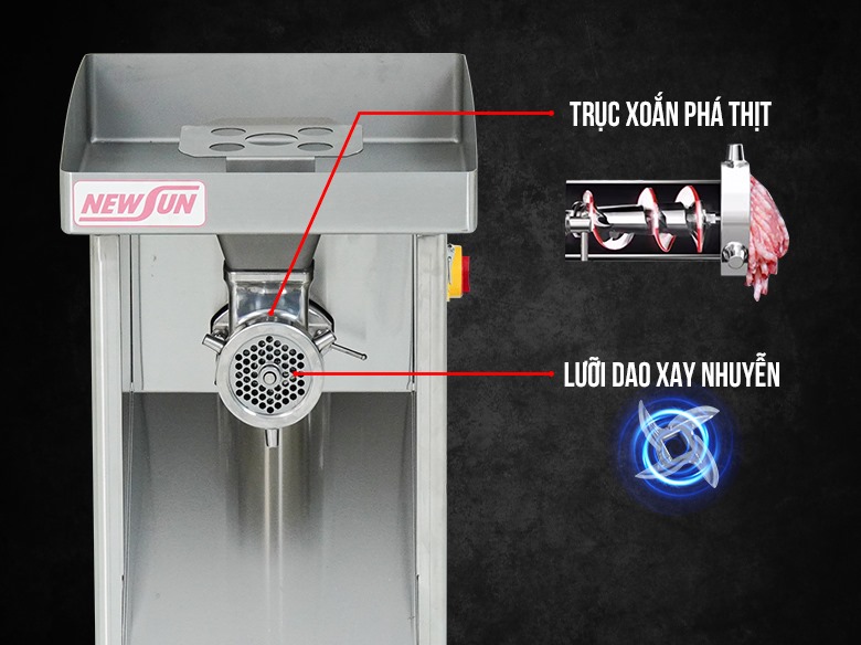 Bộ dao sắc bén, xay thịt nhuyễn đều, không vón cục Bộ dao sắc bén, xay thịt nhuyễn đều, không vón cục