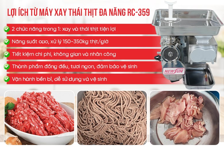 Lợi ích từ việc đầu tư máy xay thái thịt đa năng RC-359 Lợi ích từ việc đầu tư máy xay thái thịt đa năng RC-359