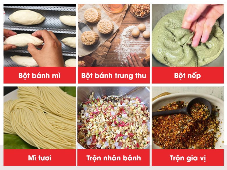 Trộn được nhiều loại nguyên liệu khác nhau