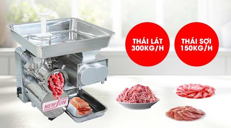 Năng suất thái lát 300kg/h, thái sợi 150kg/h Năng suất thái lát 300kg/h, thái sợi 150kg/h