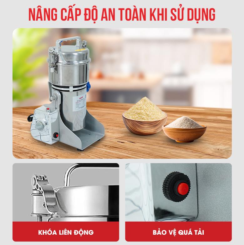 Khóa nắp và bảo vệ quá tải đảm bảo an toàn Khóa nắp và bảo vệ quá tải đảm bảo an toàn