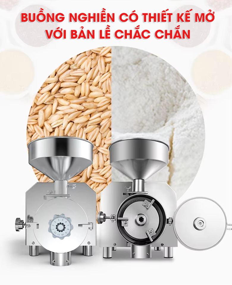 Buồng nghiền có thể mở để vệ sinh dễ dàng Buồng nghiền có thể mở để vệ sinh dễ dàng