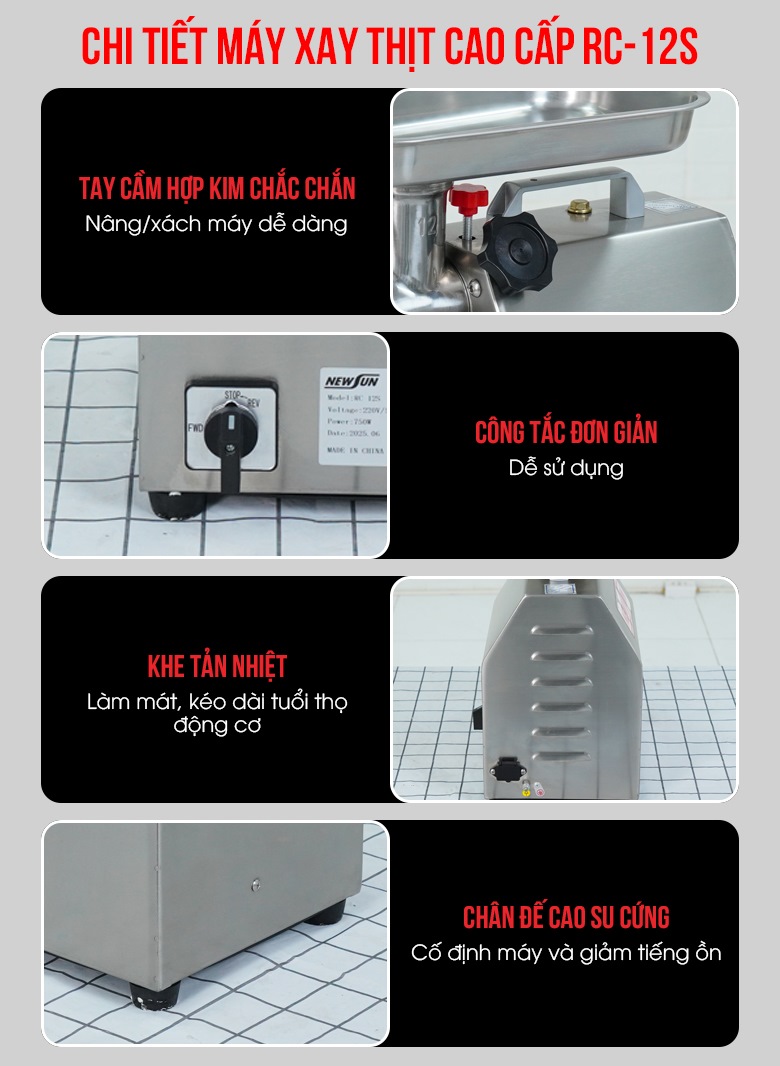 Các chi tiết máy xay thịt RC-12S cao cấp mới Các chi tiết máy xay thịt RC-12S cao cấp mới