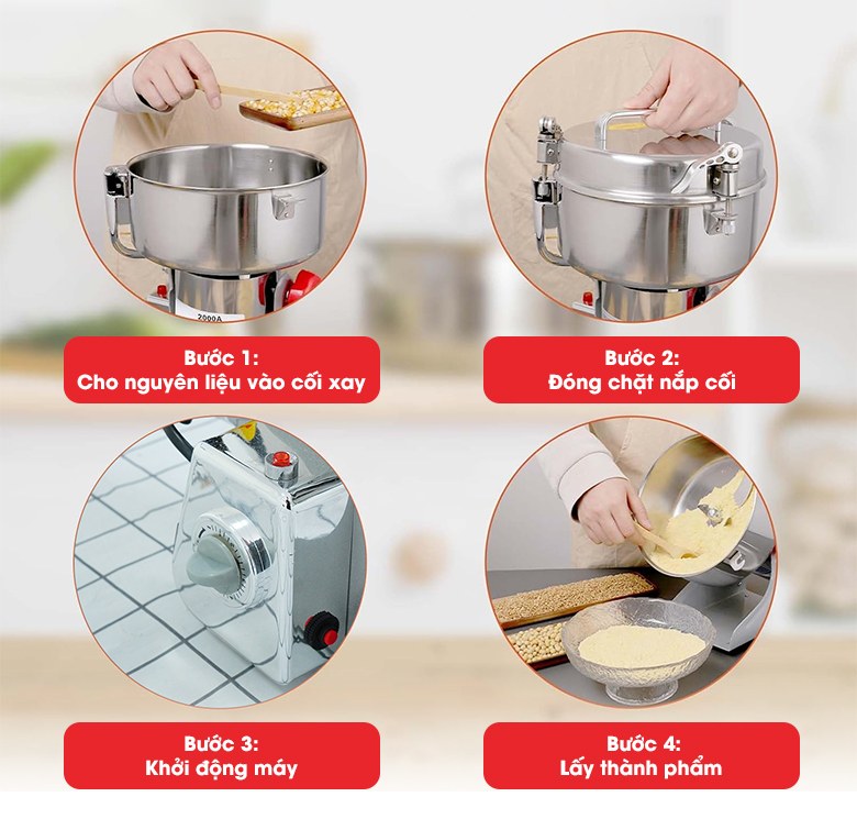 Hướng dẫn các bước xay bột khô bằng thiết bị HR-10B Hướng dẫn các bước xay bột khô bằng thiết bị HR-10B