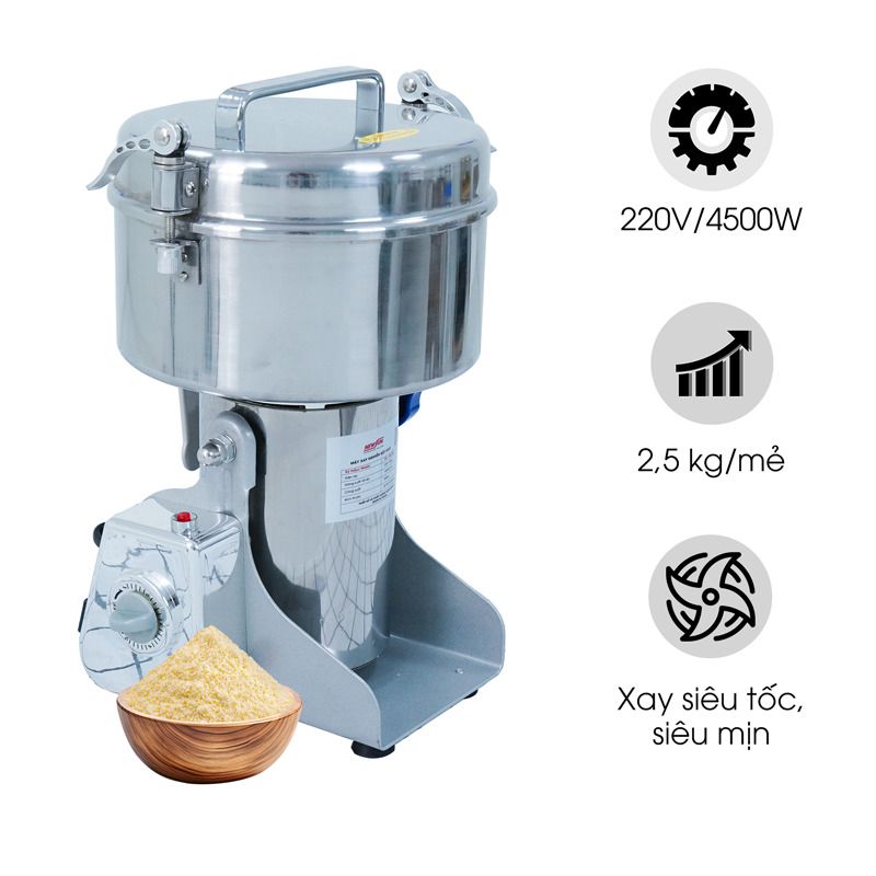 Máy xay nghiền bột khô 2,5kg HR-50B 4500W
