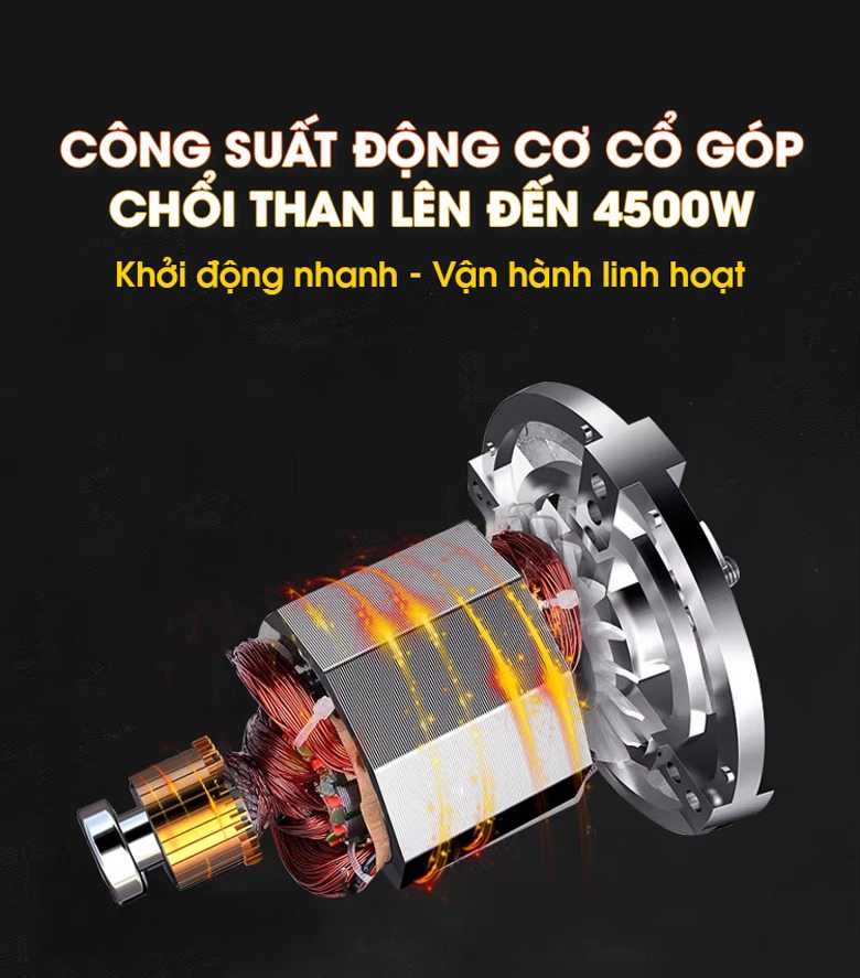 Xay nghiền bột nhanh chóng nhờ motor dây đồng chổi than