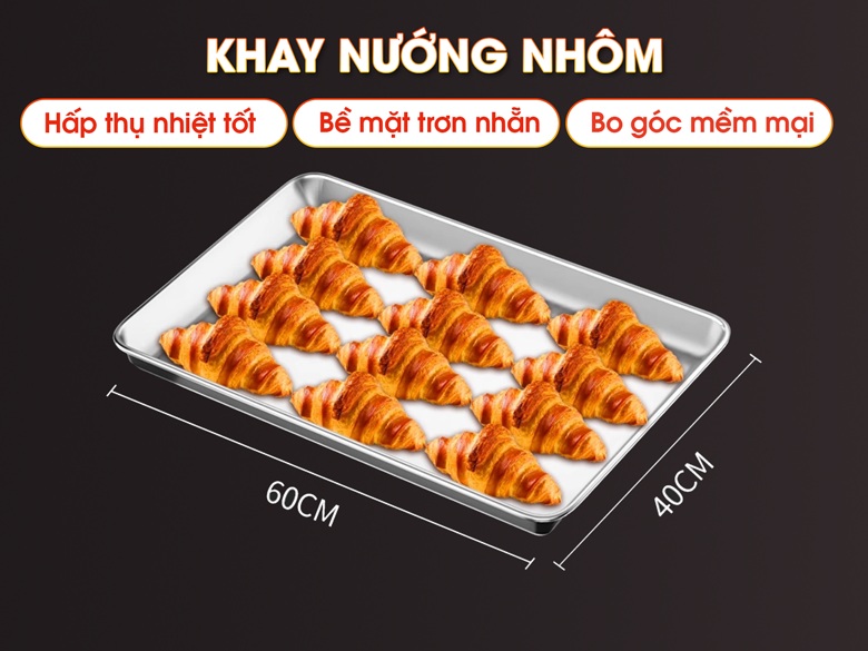 Khay nướng nhôm hấp thụ nhiệt tốt, bề mặt trơn nhẵn dễ lau chùi vệ sinh Khay nướng nhôm hấp thụ nhiệt tốt, bề mặt trơn nhẵn dễ lau chùi vệ sinh