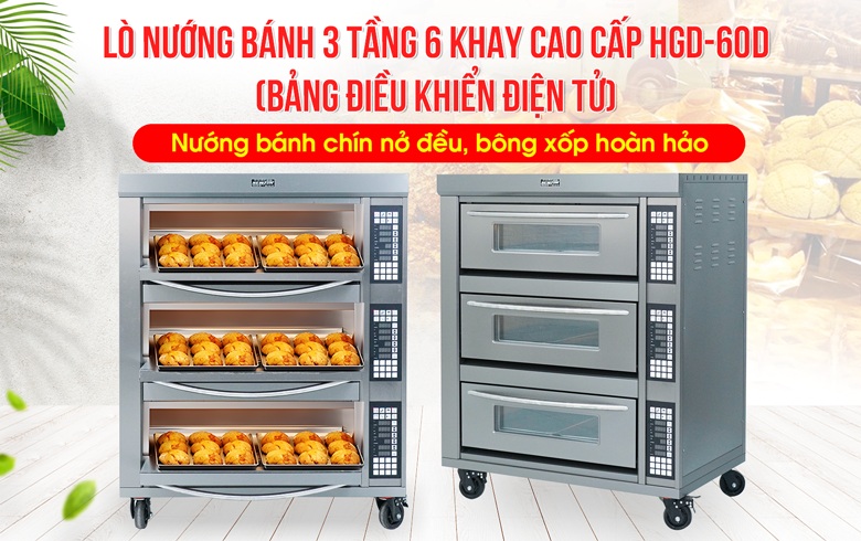 Lò nướng bánh 3 tầng 6 khay dùng điện cao cấp NEWSUN HGD-60D Lò nướng bánh 3 tầng 6 khay dùng điện cao cấp NEWSUN HGD-60D