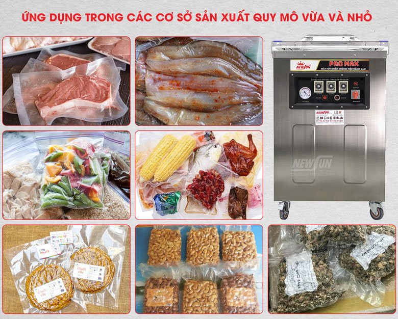 Hút chân không được đa dạng các loại thực phẩm