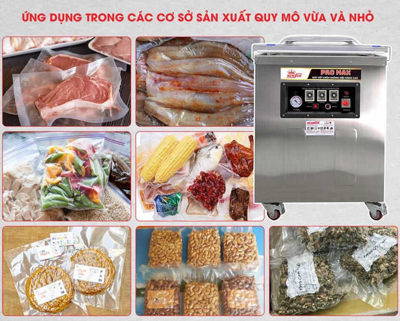 Đóng gói và hút đa dạng các loại thực phẩm