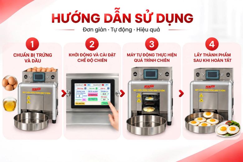 Quy trình sử dụng máy chiên trứng tự động JDJ-A1