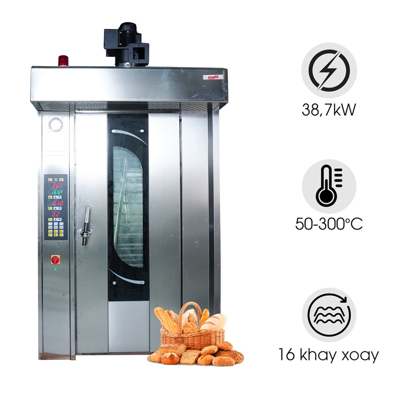 Lò nướng bánh xoay 16 khay điện NEWSUN HX-16D-01E